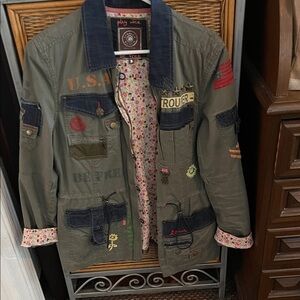 Double D Ranch Olive Green Patchwork Jacket